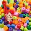 Party Games Crafts 2040pcs Primär snörningspärlor Education Montessori String Toy Autism Toys Toddlers barn Förskolebarn Tränar gåvor 231013