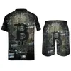 Survêtements pour hommes Crypto Art Beach Hommes Ensembles Monnaie virtuelle Chemise décontractée Ensemble d'été Modèle Shorts 2 pièces Costume de nouveauté 2XL 3XL