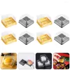 Ta ut containrar 100 datorer Tray Egg Yolk Crisp Packaging Box Clear Plastic Cupcake Pet Square Moon Falls