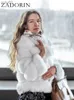 Women's Fur Fausse fourrure ZADORIN S-5XL vison manteaux automne hiver moelleux noir fausse fourrure manteau femmes élégant épais chaud fausse fourrure vestes pour femmes 2023 TopsL231016