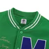 Herrjackor GreenPatchwork St. Michael Baseball Jacket Herrens högkvalitativa handduk Embroidered Mönster Läder Cover Uniform Coat Winter X1016