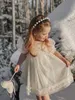 Mädchenkleider Kinder Blumenmädchen Prinzessin Ballkleid Hochzeit Geburtstagskleid. Kinder Mädchen Perle Schmetterlingsflügel Weiß Tüll Partykleider 9T 231016