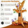 Halloween Toys Ourwarm 8ft Halloween Uppblåsbart Döda träd med Ghost Pumpkins gravsten LED -lampor Blow Up Decor Waterproof Outdoor Yard Toys 231016