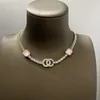 Collana di stilista collana da donna collana a catena pendente doppia c diamante collane di perle gioielli regalo di festa di nozze