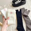 Socks Hosiery Womens Stockings Korean Style Solid Color Casual Knee High Socks For Women Autumn Fashion Street Lady Simple Long Socks 231016