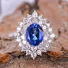Cluster Rings KJJEAXCMY Fine Jewelry Wholesale 925 Sterling Silver Ring Girls Multicolored Inlay Natural Tanzanite Color Topaz Rose G