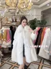 Женское модное норковое пальто средней длины с вышивкой из искусственного меха, женское однотонное зимнее пальто с лацканами и длинными рукавами