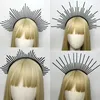 Pinces à cheveux couronne noire, bandeau déesse du soleil, accessoires de mariage bohème Halloween, coiffures à pointes en plastique, diadème Lolita DIY