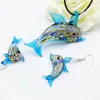 Pendant Necklaces 1Set Chinese Style Glass Murano Trendy Creative DIY Blue Love Dolphin Necklace For Women Animal Charm Jewelry Gift