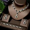 Earrings & Necklace HIBRIDE Trendy 4pcs Square Shape Jewelry Sets For Women Wedding Full Cubic Zirconia Dubai Bridal 2021 Dress N-223v