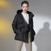 Damen-Daunenparkas, Winter-Damen-Daunenjacken, ultraleichter, warmer, lässiger Mantel, weibliche Pufferjacke mit Gürtel, Übergröße mit Kapuze, Parka-Mantel 231016