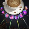 Rainbow rostfritt stål bordsartiklar kreativa blommor sked mini omrörande skedar glass sockerkaffe blandning sked dvhwh