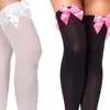 Chaussettes pour hommes Sexy Hommes Sissy Haut Bas Élastique Cuisse Collants Sport Formation Sur Genou Bowknot Ultra-mince Soyeux Danse Clubwear