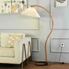 Floor Lamps Nordic Modern Solid Wood Pleated LED Floor Lamp Living Room Study Home Decor Standing Light Bedroom Bedside Lamp Indoor Lighting Q231016