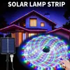 1 bande de lampe solaire avec éclairage de chaîne de lumière LED étanche solaire extérieur adapté au jardin, aux escaliers, aux balcons, aux clôtures et à la décoration de cour Halloween,