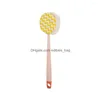 Bath Accessory Set Double-Sided Sponge Brush Long Handle Soft Hair Back Body Shower Brushes Exfoliator Skin Masr Cleaning Drop Deliv Dhptv