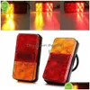 2x LED Waterproof Tail Lights Kit RV Camper Trailer Truck Rear Turn Signal Lamp Number Light Reverse 12V Drop Drevery