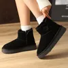 Flauschige Designer-Stiefel der australischen Marke, Plateaustiefel, Schrammen, Wollschuhe, Schaffell, echtes Leder, klassische Marke, lässige Damen-Außen-Slider-Winter-Ugglie-Stiefel