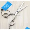 Hair Scissors Barber Joewell 60 Inch Sier Cutting Thinning With Gemstone On Plum Blossom Handle246J337H8932786 Drop Delivery Product Dhovw