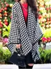 Fashion Shawls Houndstooth Elegancji szal grube ciepłe kaszmirowe peleryny kardigan w kratę Cape Style Poncho 231013