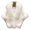Sciarpe MS.MinShu Poncho in vera pelliccia alla moda con mantella rifinita, scialle in visone da donna invernale con finiture