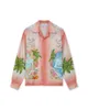 Casablanca sirène chemise à manches longues hommes et femmes chemises en soie de créateur hawaii chemises de plage polos