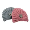 Berets Round Beads Accessories Cap Wool Hat Knitted Bohemian Toque Aura Bright Ornament Sleeve