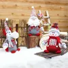 Décorations de Noël Poupée de fête de l'année Père Noël Bonhomme de neige portant un chapeau Cadeau Maison El Supermarché Décoration Elk Ornements Fournitures