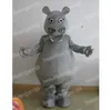 Halloween Gray Hippo Mascot Costumes Top Quality Cartoon Theme Character Carnival Unisex Adults Outfit Christmas Party Outfit Suit
