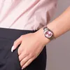 Montres-bracelets esthétiques dames argent rose cadran métal femmes bracelet quartz horloge mode femme montre cadeaux