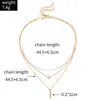 Kedjor Fashion Double Tassel Rhinestone Halsband Vintage Solid Color Metal ClaVicle Chain for Women Girls Jewel Gift Geometric Choker