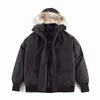 Abiti firmati di alta qualità Canada G01 Chilliwack Parka Cappotto da uomo Giacca da donna Piumino d'anatra bianco Lupo Vera pelliccia Parka Giacche invernali con distintivo XS-XXL