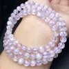 Strand Natural Kunzite Triple Circle Bracciale Healing Fashion Reiki Crystal Fengshui Gioielli Regalo di compleanno 1 pz