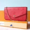 Luxurys Designers Handbag Pochette Felicie Soft Sac en relief en cuir authentique sacs à main d'épaule sac à main