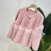 Pelliccia da donna invernale di lusso imitato bomber di colore sfumato giacca corta in visone femminile cardigan peloso soffici trench