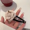 Haar Clips Rosa Große Kamelie Clip Krawatten Seile Für Frauen Mädchen Koreanische Handgemachte Blume Tuch Damen Zubehör Z083