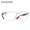 Lunettes de soleil Feishini 2023 Lunettes claires Femmes Ordinateur Anti Rayons Bleus Blocage Gaming Hommes Square Prescription Cadre Myopie Rivet