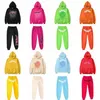 Nya designer Mens Hoodies Sweatshirts Young Thug Hooded Men Women Foam Print Web Graphic Pink S-XL D2CQ#