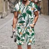 T-shirt dla mężczyzn szorty Set Set Spring Autumn Flowlants Wzór Plaży Hip-Hop Summer Sportswear 2023 Fashion Casual Street