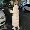 Trenchs de femmes manteaux droites solides vestes bouffantes pour femmes à capuche hiver longue taille manteau noir femme parkas style coréen vêtements