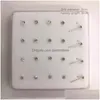 Toe Rings 100% 925 Sterling Sier 2mm Crystal Pin Stud Uni Indian Nose Piercing Jewelry 20pcs Set273d Jewelry Body Jewelry Dh8wu