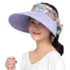 Chapeaux à large bord Coton Lin Femmes Sunhat Sunproof Coloré Coupe-vent Respirant Pliable Randonnée en plein air Voyage Sunbonnet Cap Kaki