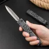 1Pcs High End Auto Tactical Knife VG10 Damascus Steel Blade CNC 3D Coated Aviation Aluminum Handle Outdoor Survival Tactical Knives with Nylon Bag