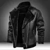 Men s Jackets Winter Fleece Motorcycle Leather Jacket Plus Velvet Thick Retro Vintage Leisure Male Outwear Warm Cashmere Inner Coats 231016