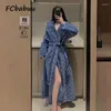 Moda de sono feminina Moda de coral lã Robe outono inverno quimono banhota noturna vestido de camisola chique