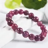 Strand 2023 Nwely Genuine Natural Red Gem Stone Faced Round Bead Stretch Crystal Lady Fashion Bracelets 10mm Women