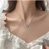 Kedjor Fashion Crystal Love Heart Charm Pendant Necklace For Women Girl Clavicle Chain Choker Jewelry Party DZ230