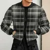 Giacche da uomo Abbigliamento Cappotto antipioggia Uomo Autunno Colorblock per l'inverno Zip Street tessuto con scarpa sportiva Stcollar Allacciatura giacca scozzese