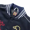 Herenjacks Japanse heren honkbaljack Harajuku Duck Heart geborduurde wol 1 1 Hoge kwaliteit zware stof unisex retro dik x1016