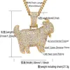 Hip Hop Modern Lab Diamond Goat Pendant 18K Gold Plated Moissanite Jewelry Necked Out Custom Necklace for Women and Men